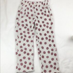 Kids Cozy Plush Pajama Bottoms with Pink Donut Design (K1)